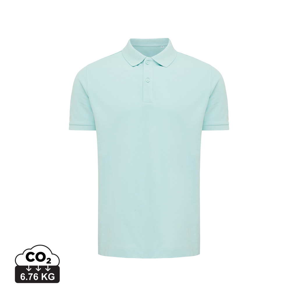 Polo publicitaire unisexe en coton recyclé 220g Iqoniq Yosemite crushed mint